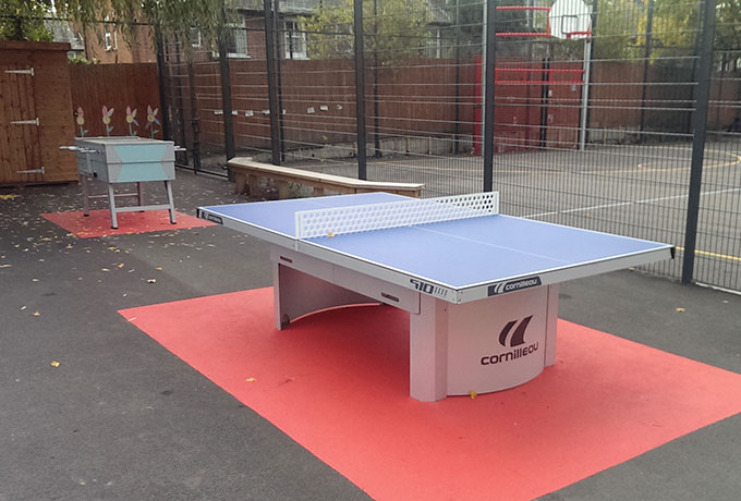 Outdoor table tennis and table football